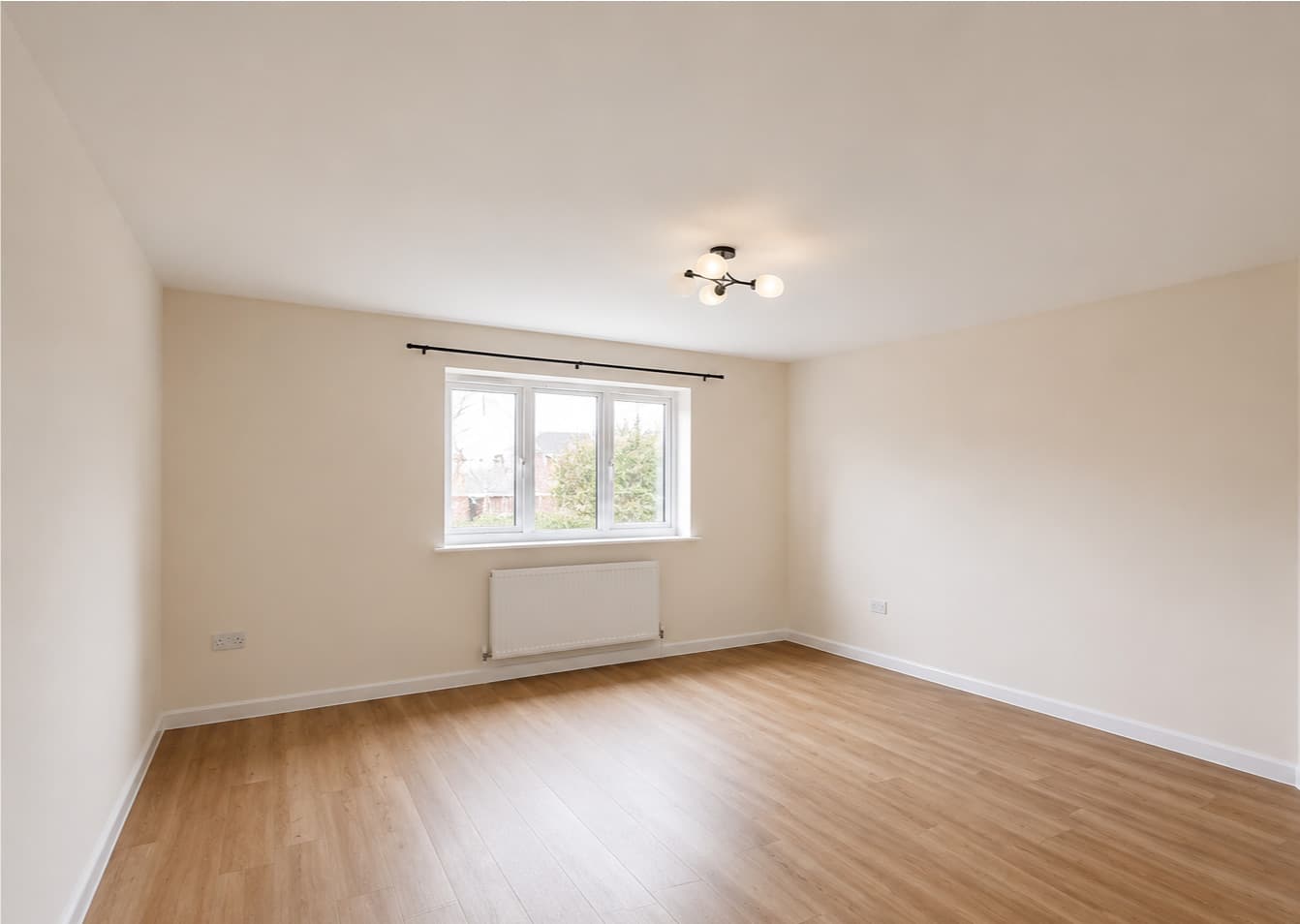 Empty living room before staging